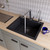 Alfi AB2420DI-BLA Black 24" x 20" Drop-In Single Bowl Granite Composite Kitchen Sink