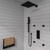 ALFI Black Matte 3-Way Thermostatic Valve Shower Mixer Faucet with Square Knobs - AB2801-BM