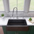 Alfi AB3318HS-BG Black Gloss 33" x 18" Reversible Fluted / Smooth Fireclay Farm Sink