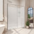 DreamLine Flex 34 in. D x 60 in. W x 76 3/4 in. H Semi-Frameless Shower Door in Brushed Nickel with Left Drain Base and Backwalls