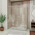DreamLine Flex 36 in. D x 60 in. W x 74 3/4 in. H Semi-Frameless Shower Enclosure in Brushed Nickel with Left Drain White Base Kit