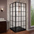 DreamLine French Corner 42 in. D x 42 in. W x 74 3/4 in. H Framed Sliding Shower Enclosure in Satin Black and Black Acrylic Base