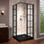 DreamLine French Corner 42 in. D x 42 in. W x 74 3/4 in. H Framed Sliding Shower Enclosure in Satin Black and Black Acrylic Base