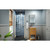 DreamLine Lumen 34 in. D x 42 in. W by 74 3/4 in. H Hinged Shower Door in Brushed Nickel with Black Acrylic Base Kit