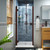 DreamLine Lumen 36 in. D x 42 in. W by 74 3/4 in. H Hinged Shower Door in Oil Rubbed Bronze with White Acrylic Base Kit