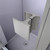 DreamLine Lumen 36 in. D x 42 in. W by 74 3/4 in. H Hinged Shower Door in Brushed Nickel with Biscuit Acrylic Base Kit