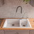 Alfi AB3319DI-W White 34" x 20" Double Bowl Drop In Granite Composite Kitchen Sink