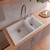 ALFI White 34" x 20" Double Bowl Drop In Granite Composite Kitchen Sink - AB3319DI-W