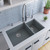 ALFI Titanium 34" x 19" Double Bowl Undermount Granite Composite Kitchen Sink - AB3319UM-T