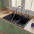 ALFI Black 33" x 22" Double Bowl Drop In Granite Composite Kitchen Sink - AB3320DI-BLA