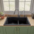 Alfi AB3320DI-BLA Black 33" x 22" Double Bowl Drop In Granite Composite Kitchen Sink