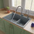ALFI Titanium 33" x 22" Double Bowl Drop In Granite Composite Kitchen Sink - AB3320DI-T