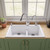 ALFI AB3320DI-W White 33" x 22" Double Bowl Drop In Granite Composite Kitchen Sink