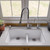 ALFI White 33" x 21" Double Bowl Undermount Granite Composite Kitchen Sink - AB3320UM-W