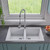 ALFI White 34" x 20" Drop-In Double Bowl Granite Composite Kitchen Sink - AB3420DI-W