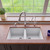 ALFI White 34" x 18" Undermount Double Bowl Granite Composite Kitchen Sink - AB3420UM-W