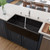 ALFI 36" x 18" Black Gloss Reversible Smooth / Fluted Single Bowl Fireclay Farmhouse Sink - AB3618HS-BG