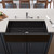 ALFI 36" x 18" Black Gloss Reversible Smooth / Fluted Single Bowl Fireclay Farmhouse Sink - AB3618HS-BG