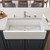 Alfi AB3618HS-W 36" x 18" White Reversible Smooth / Fluted Single Bowl Fireclay Farmhouse Sink