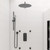 Alfi Black Matte 3-Way Thermostatic Valve Shower Mixer Faucet - Round Knobs