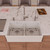 ALFI White 32" x 18" Short Wall Double Bowl Lip Apron Fireclay Farmhouse Kitchen Sink - AB5123-W