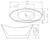 ALFI 68 inch White Oval Acrylic Free Standing Soaking Bathtub - AB8803
