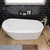 ALFI 68 inch White Oval Acrylic Free Standing Soaking Bathtub - AB8826