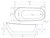 ALFI 68 inch White Oval Acrylic Free Standing Soaking Bathtub - AB8826