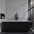 Alfi AB8834 59 inch Black & White Rectangular Acrylic Free Standing Soaking Bathtub