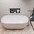 ALFI 59 inch White Oval Acrylic Free Standing Soaking Bathtub - AB8838