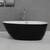Alfi AB8862 59 inch Black & White Oval Acrylic Free Standing Soaking Bathtub