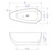 ALFI 59 inch Black & White Oval Acrylic Free Standing Soaking Bathtub - AB8862