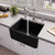 ALFI Black Matte Smooth Apron 24" x 18" Single Bowl Fireclay Farm Sink - ABF2418-BM