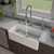 ALFI 33" x 18" White Thin Wall Single Bowl Smooth Apron Fireclay Kitchen Farm Sink - ABF3318S-W