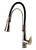 ALFI Brushed Nickel Single Handle Kitchen Faucet with Black Rubber Stem - ABKF3001-BN