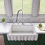 ALFI Brushed Nickel Single Handle Kitchen Faucet with Black Rubber Stem - ABKF3001-BN