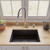 ALFI Brushed Nickel Single Handle Kitchen Faucet with Black Rubber Stem - ABKF3001-BN