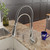 ALFI Polished Chrome Single Handle Kitchen Faucet with Black Rubber Stem - ABKF3001-PC