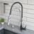 Alfi Brushed Nickel Square Kitchen Faucet with Black Rubber Stem
