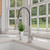 ALFI Brushed Nickel Square Kitchen Faucet with Black Rubber Stem - ABKF3023-BN