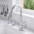 Alfi Brushed Nickel Square Gooseneck Pull Down Kitchen Faucet