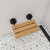 Alfi Black Matte 16" Wide Foldable Teak Shower Seat with Round Hardware