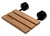 Alfi Black Matte 16" Wide Foldable Teak Shower Seat with Round Hardware