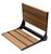 ALFI Black Matte 17" Wide Foldable Teak Shower Seat with Backrest - ABS17-BM