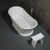 Alfi Arched White Matte Solid Surface Resin Bathroom / Shower Stool , Seat