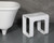ALFI White Matte Solid Surface Resin Bathroom / Shower Stool - ABST99