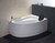 EAGO AM161-L 5' Single Person Corner White Acrylic Whirlpool Bath Tub - Drain on Left