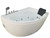 EAGO AM161-L 5' Single Person Corner White Acrylic Whirlpool Bath Tub - Drain on Left