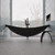 ALFI Black Matte Single Lever Floor Mounted Tub Filler Faucet + Mixer w Hand Held Shower Head - AB2180-BM