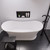 Alfi ABST77BM Black Matte Arched Solid Surface Resin Bathroom / Shower Stool , Seat
